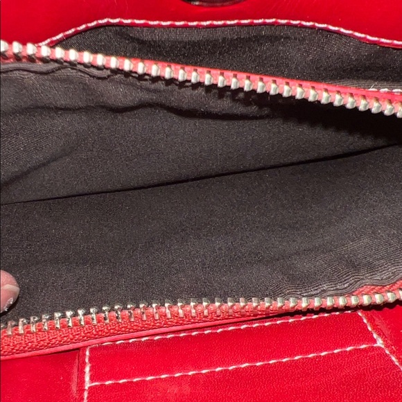 Coach Red and Tan Woven Tote Bag - Picture 13 of 16